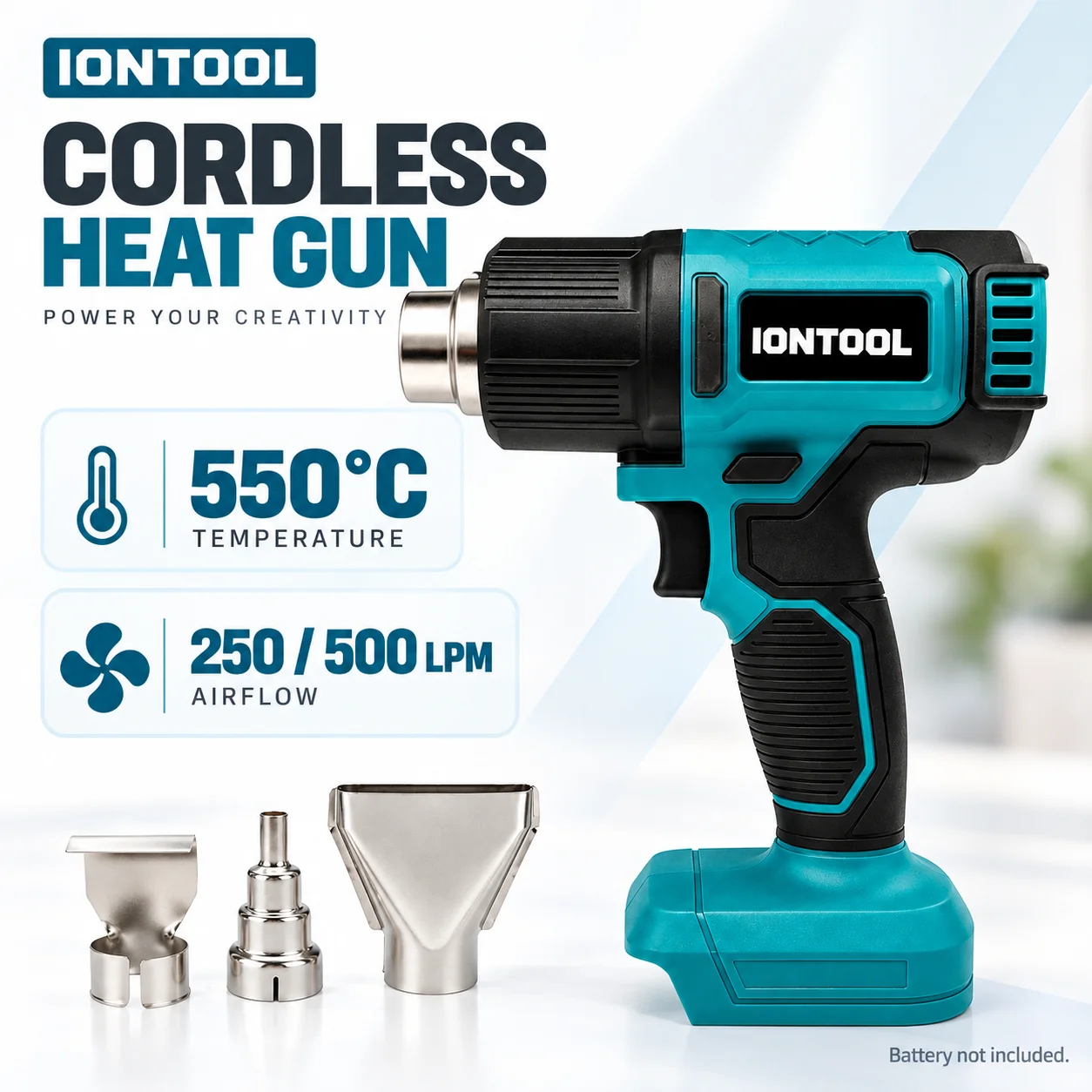Cordless Heat Gun For Shrink Tubing - IONTOOL 내구성이 뛰어난 무선 열풍기 550