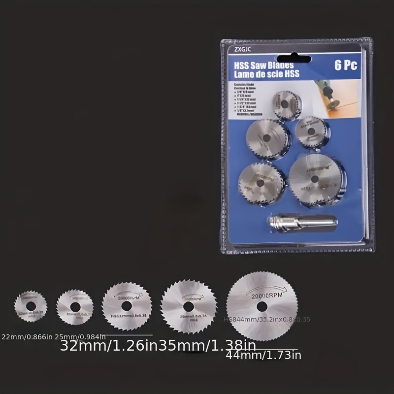 6Pcs 미니 원형 톱날, Hss 커팅 디스크, 목재  - Cordless Rotary Tool Kit Accessories 리뷰 및 가격