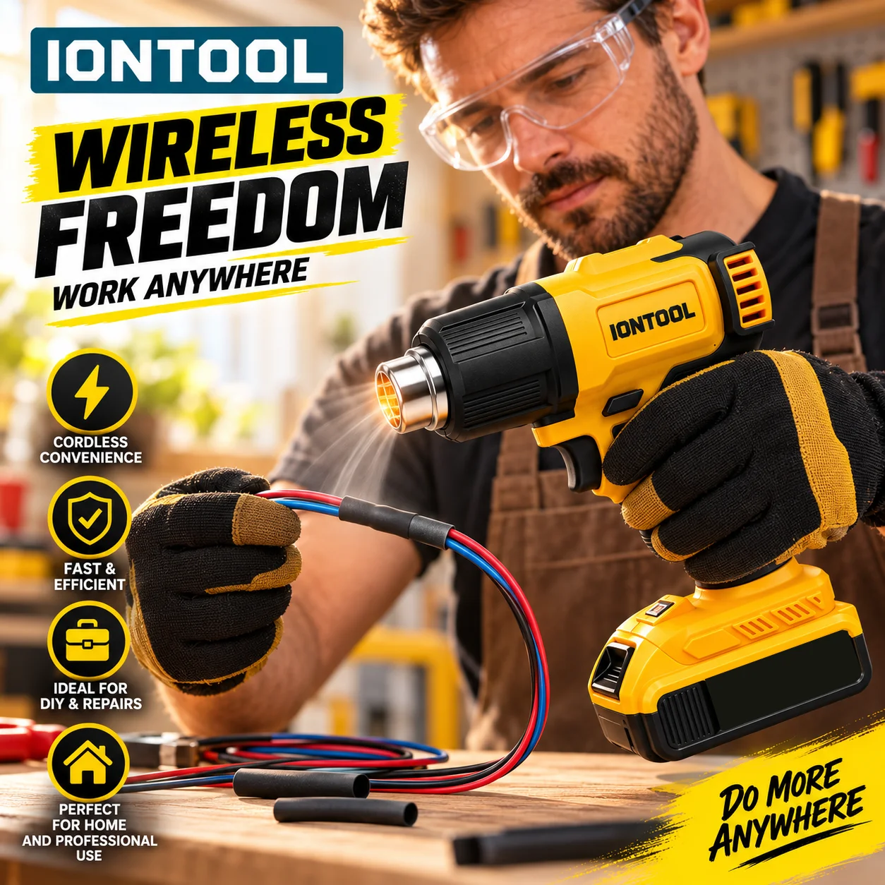 아이온툴 옐로우 550 ℃   빠른 가열 속도를 자랑하 - Cordless Heat Gun For Shrink Tubing 리뷰 및 가격